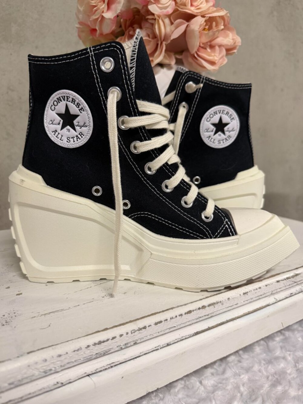Converse Chuck Taylor 70 De Luxe Wedge Platform High Tops - Size 7